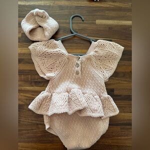 Jessica Simpson light pink knitted romper, never worn